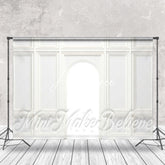 Aperturee - European White Wall Arch Door Backdrop For Photo